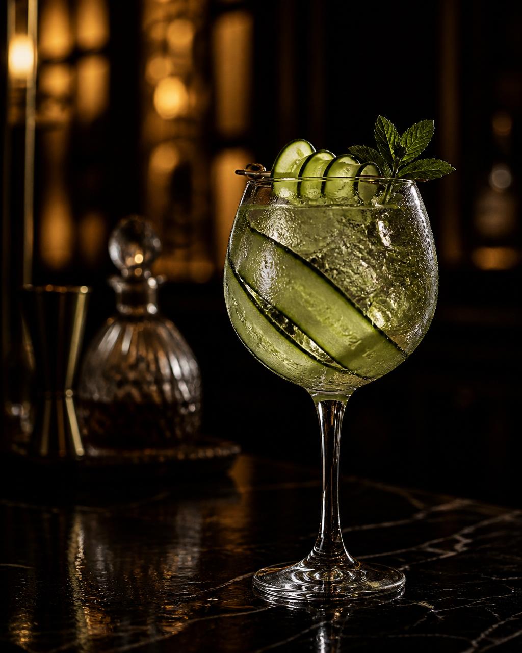 Cucumber spritz cocktail